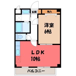 宇都宮駅 徒歩21分 2階の物件間取画像